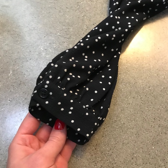 Frank & Oak Navy Polka Dot Shirt Dress - Picture 10 of 10